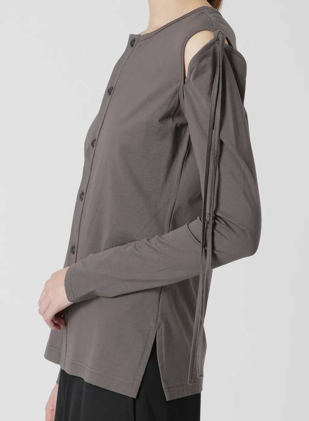 60/2 Cotton Jersey Top With Shoulder Ribbon Details