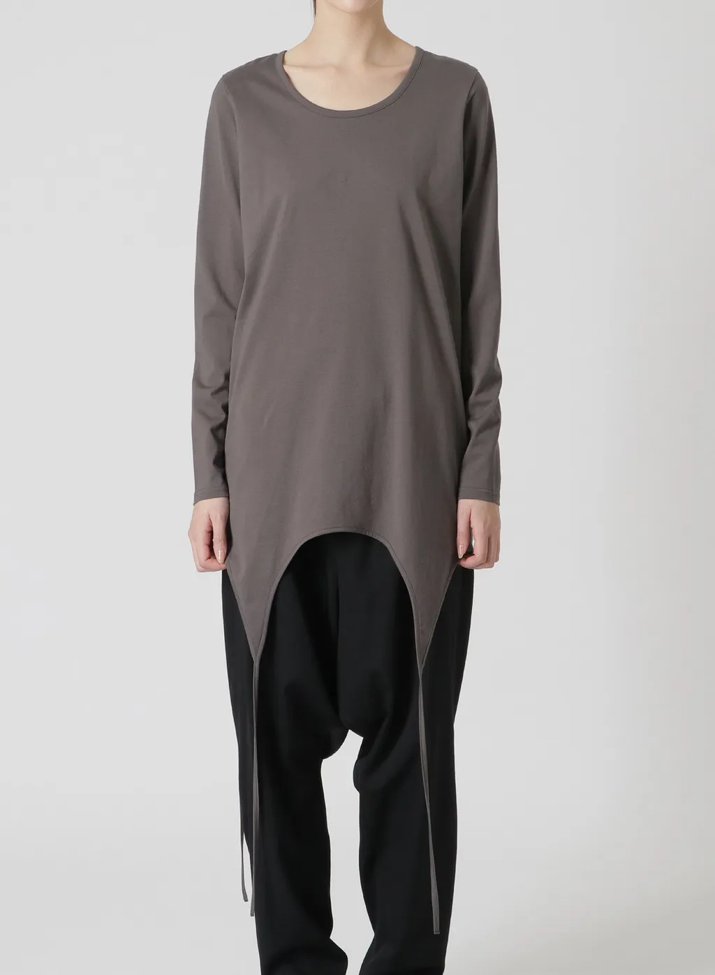 60/2 Cotton Jersey Top With Uneven Hemline