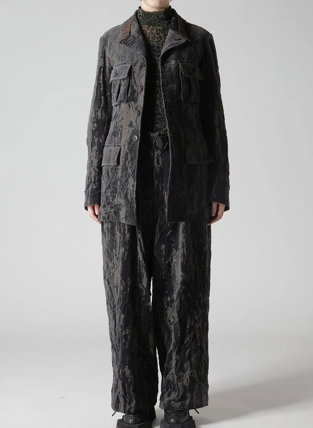 Grunge Velvet Army Jacket