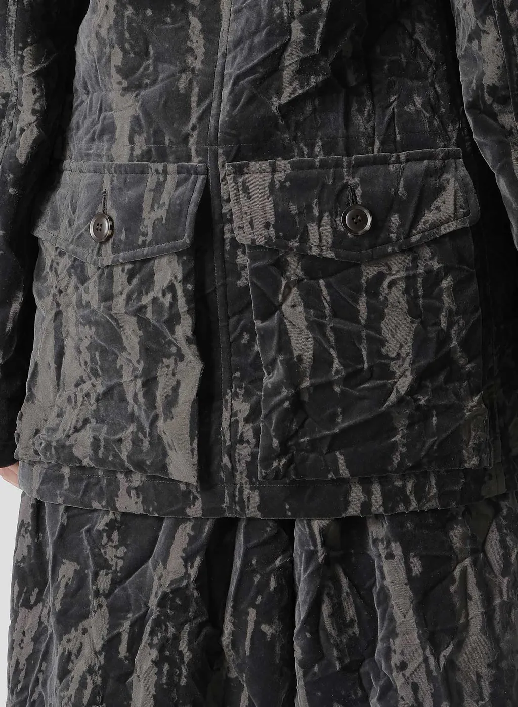 Grunge Velvet Army Jacket