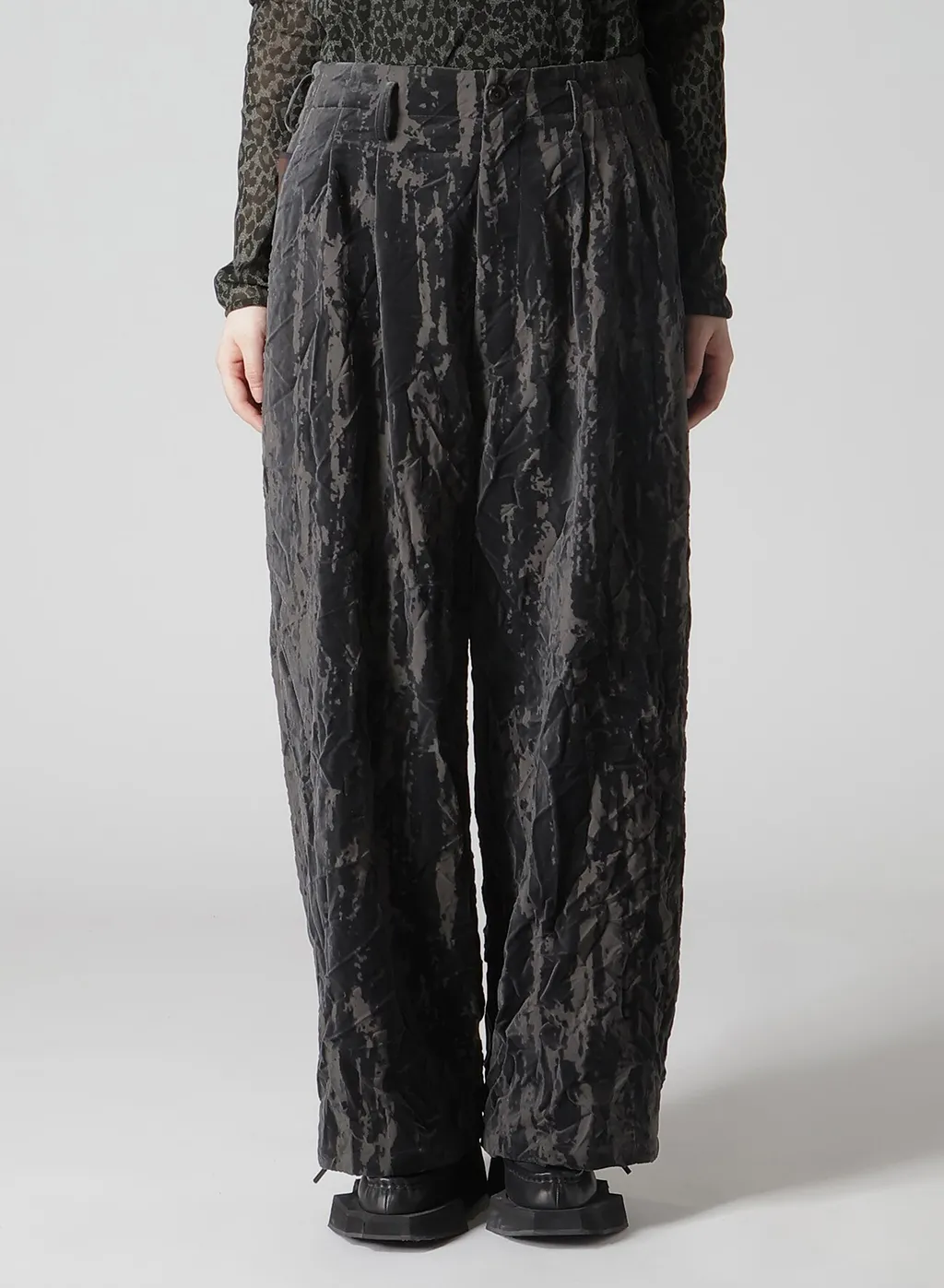 Grunge Velvet Tuck Pants