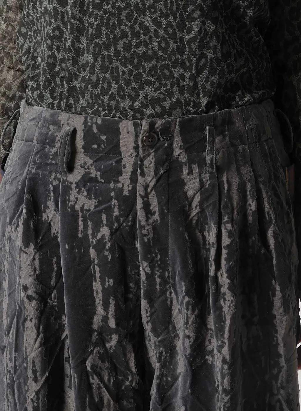 Grunge Velvet Tuck Pants