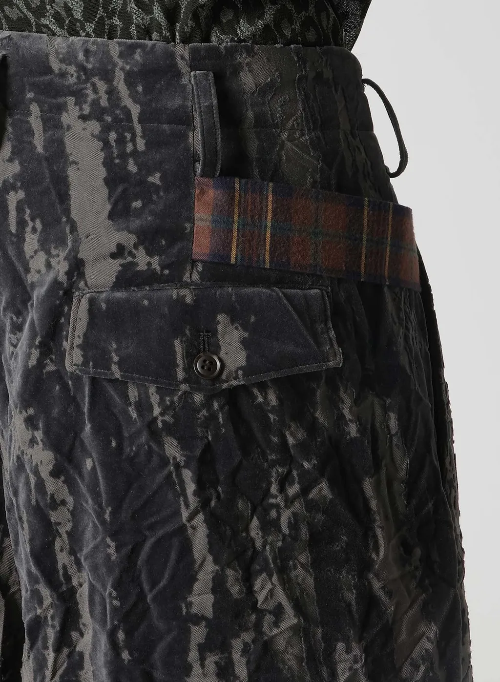 Grunge Velvet Tuck Pants