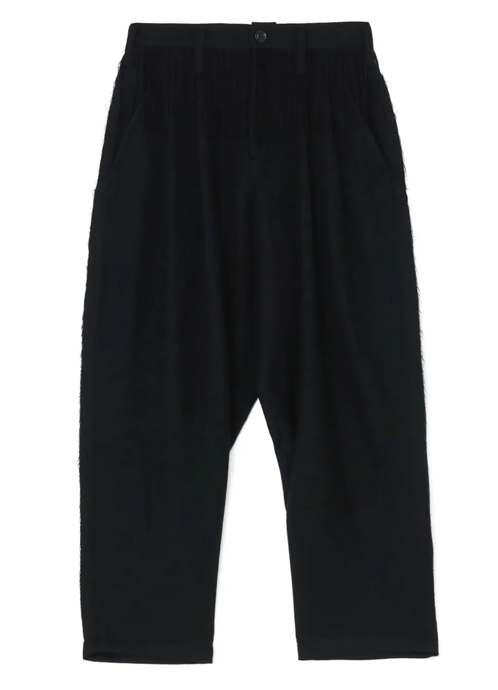 Pleated Serge Pants With Fringe Details