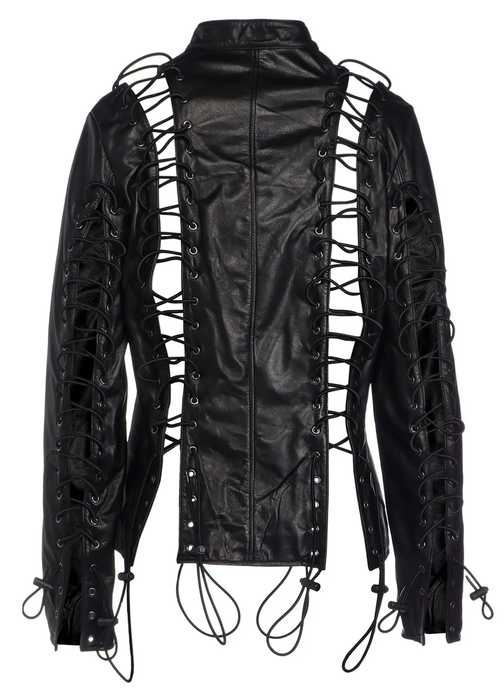 Cow Leather Lace-Up Jacket