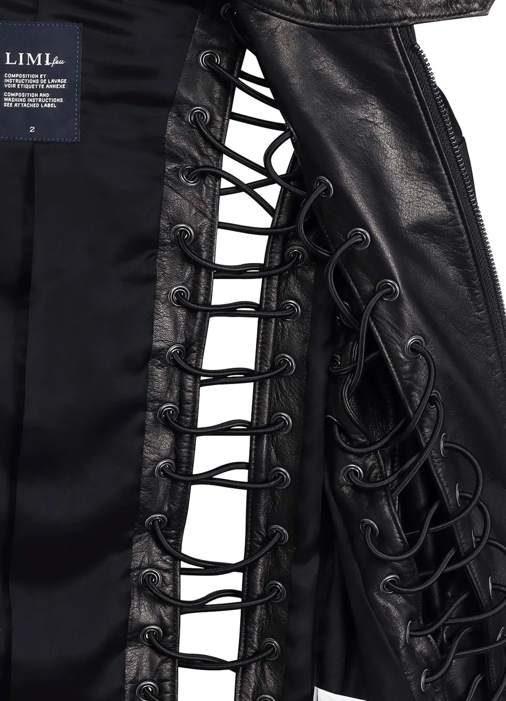 Cow Leather Lace-Up Jacket