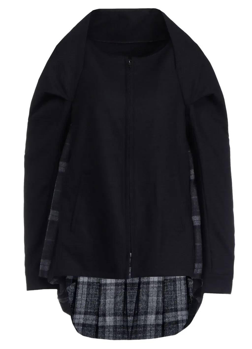 Serge + Plaid Combi Back Pleated Jacket
