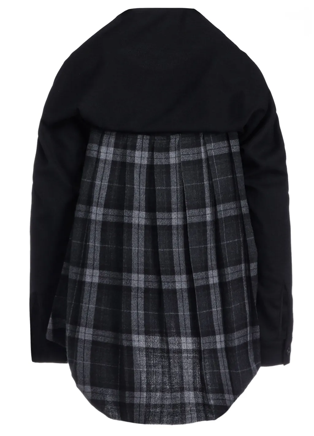 Serge + Plaid Combi Back Pleated Jacket