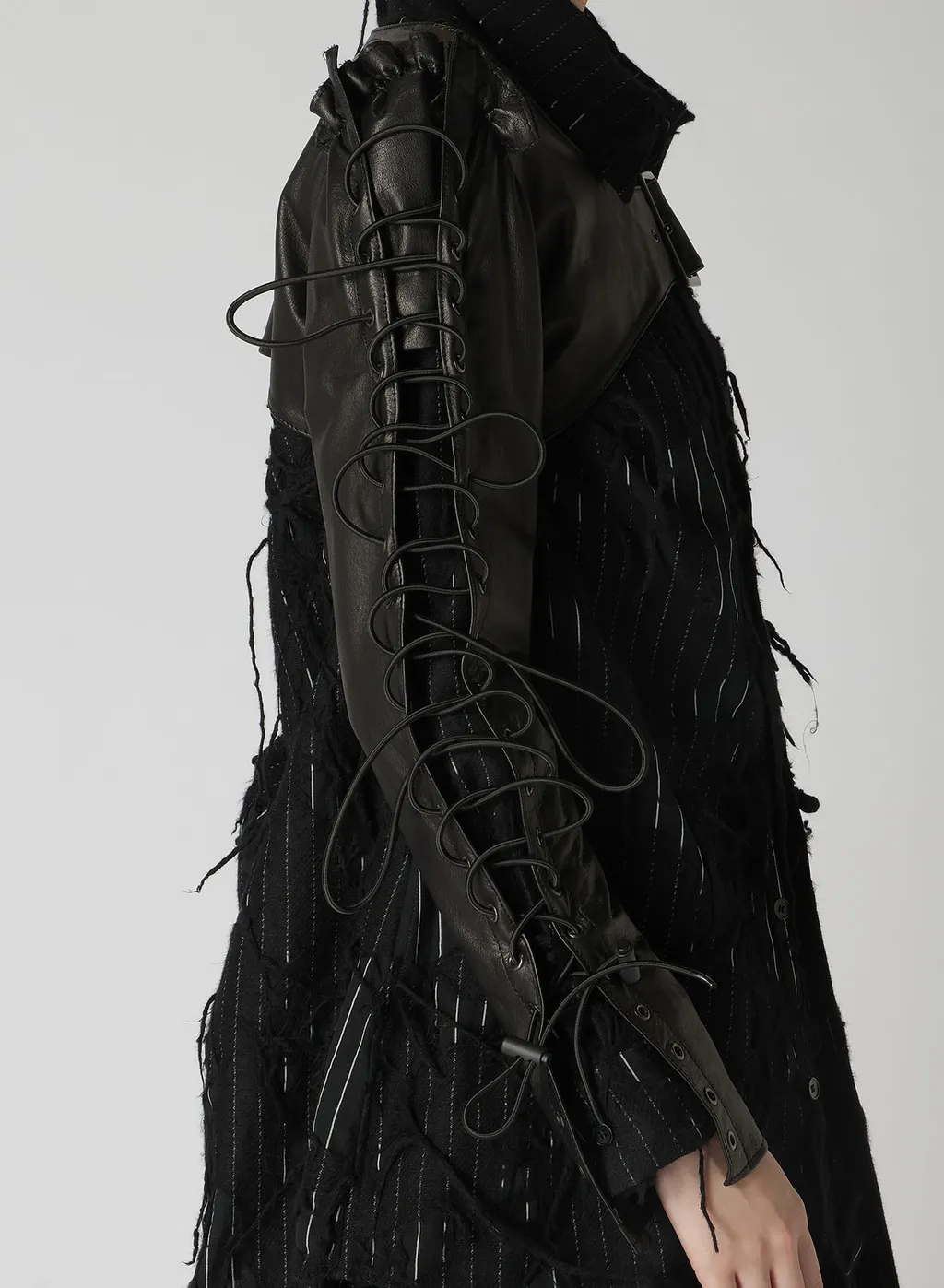 Cow Leather Lace-Up Slv Jacket