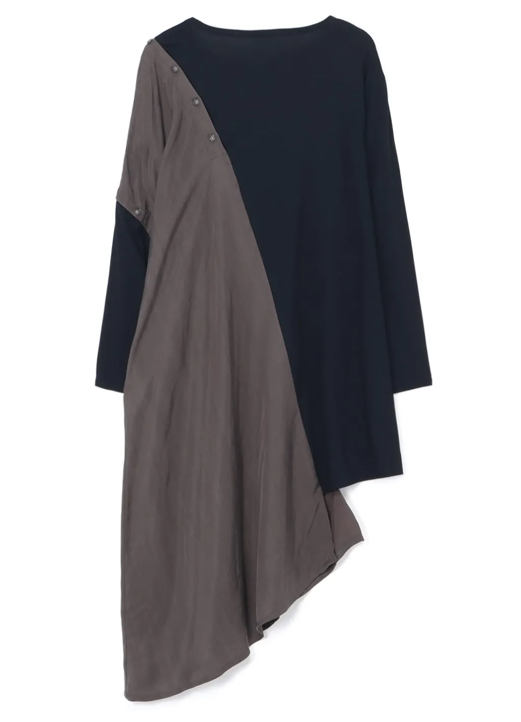 Lyocell/Cotton Jersey Dress With Asymmetric Hemline