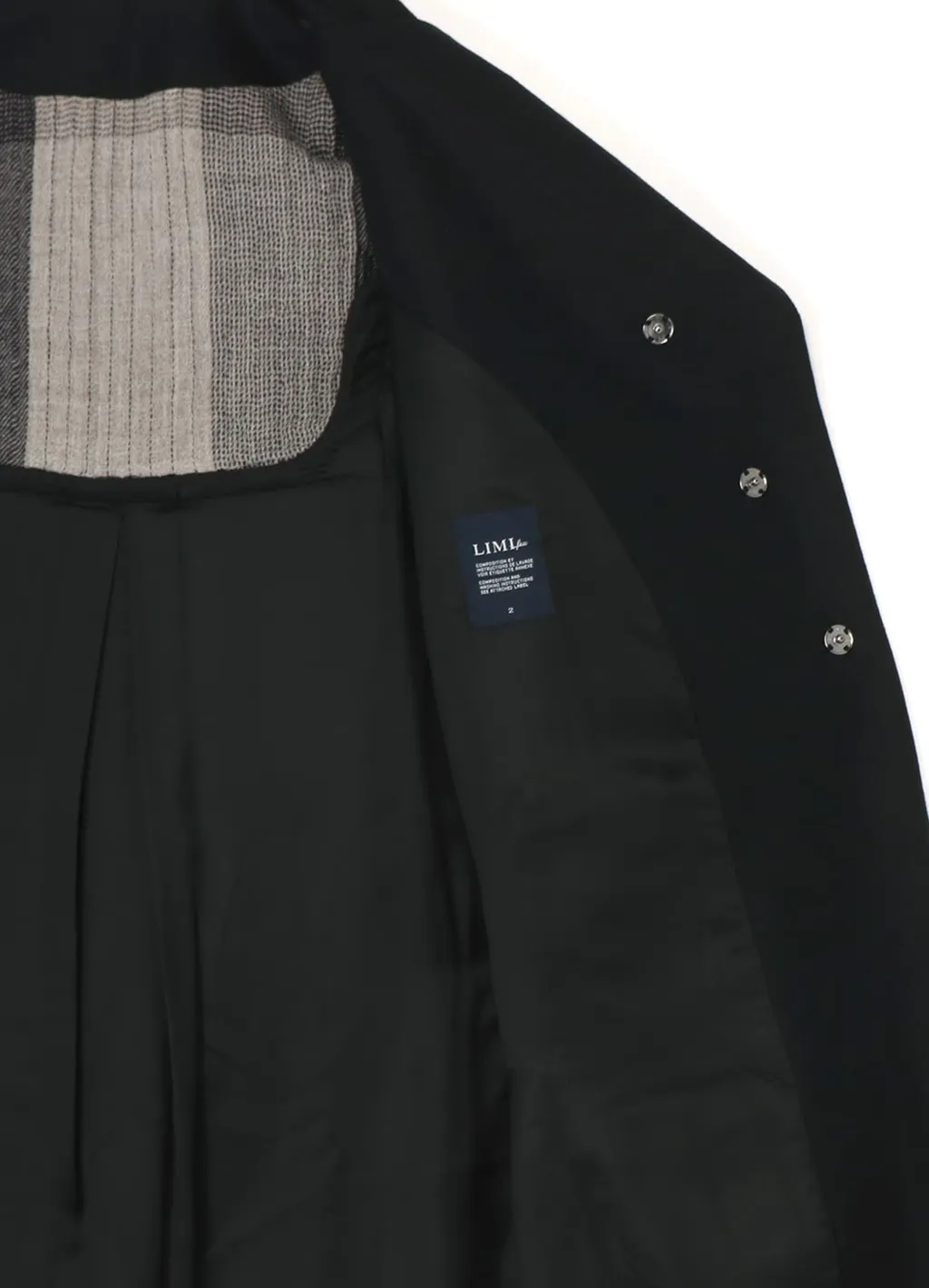 Cape-Style Coat With Plaid Pattern Lining