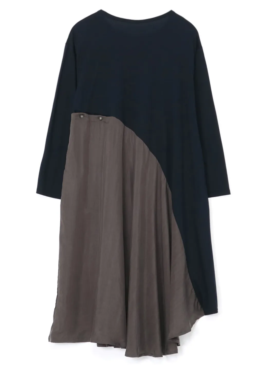 Lyocell/Cotton Jersey Dress With Diagonal Button-Up Slit
