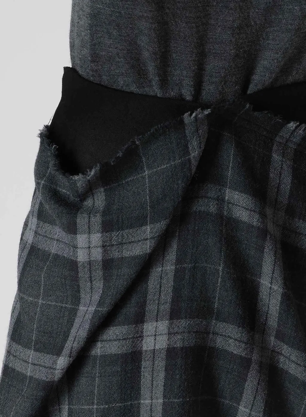 Serge + Plaid Combi Wrap Skirt