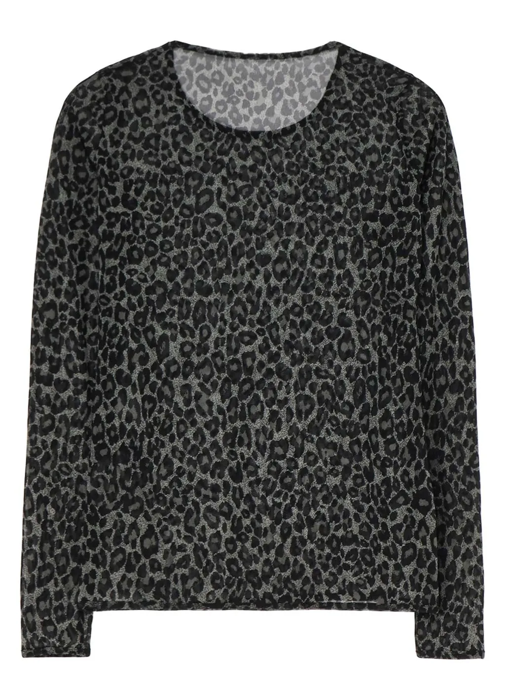 Leopard Tulle Compact Long T-Shirt