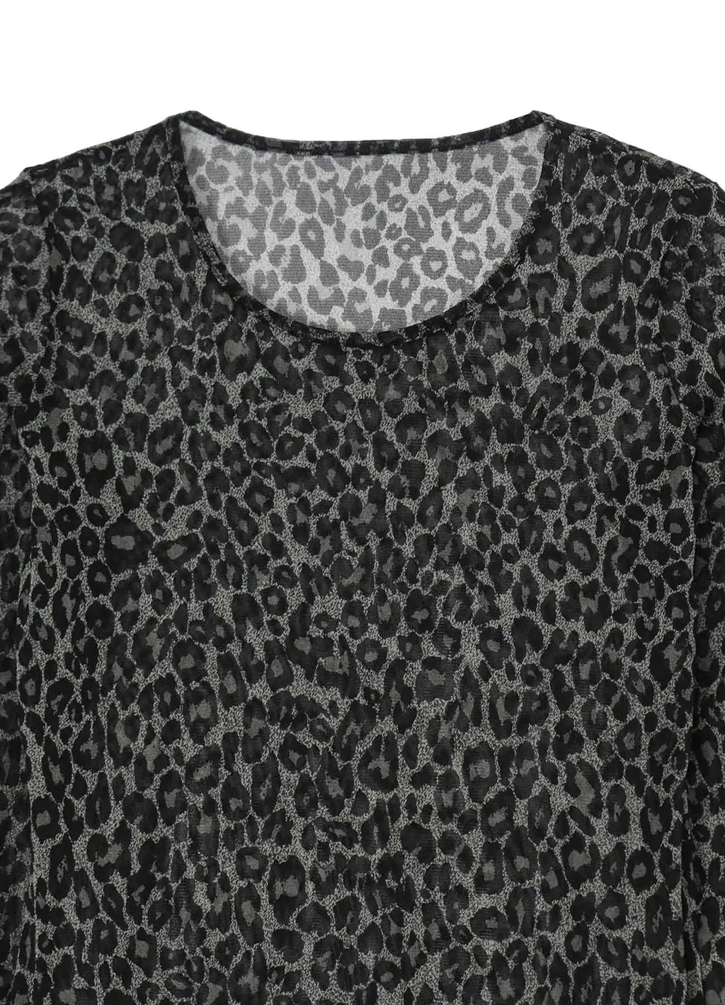 Leopard Tulle Compact Long T-Shirt