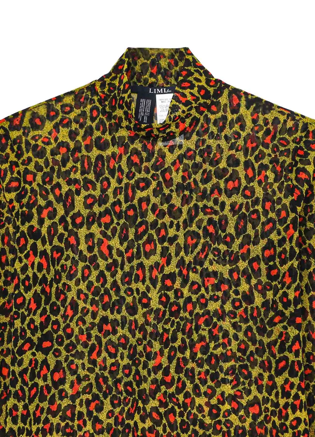 Leopard Tulle High Neck Pullover