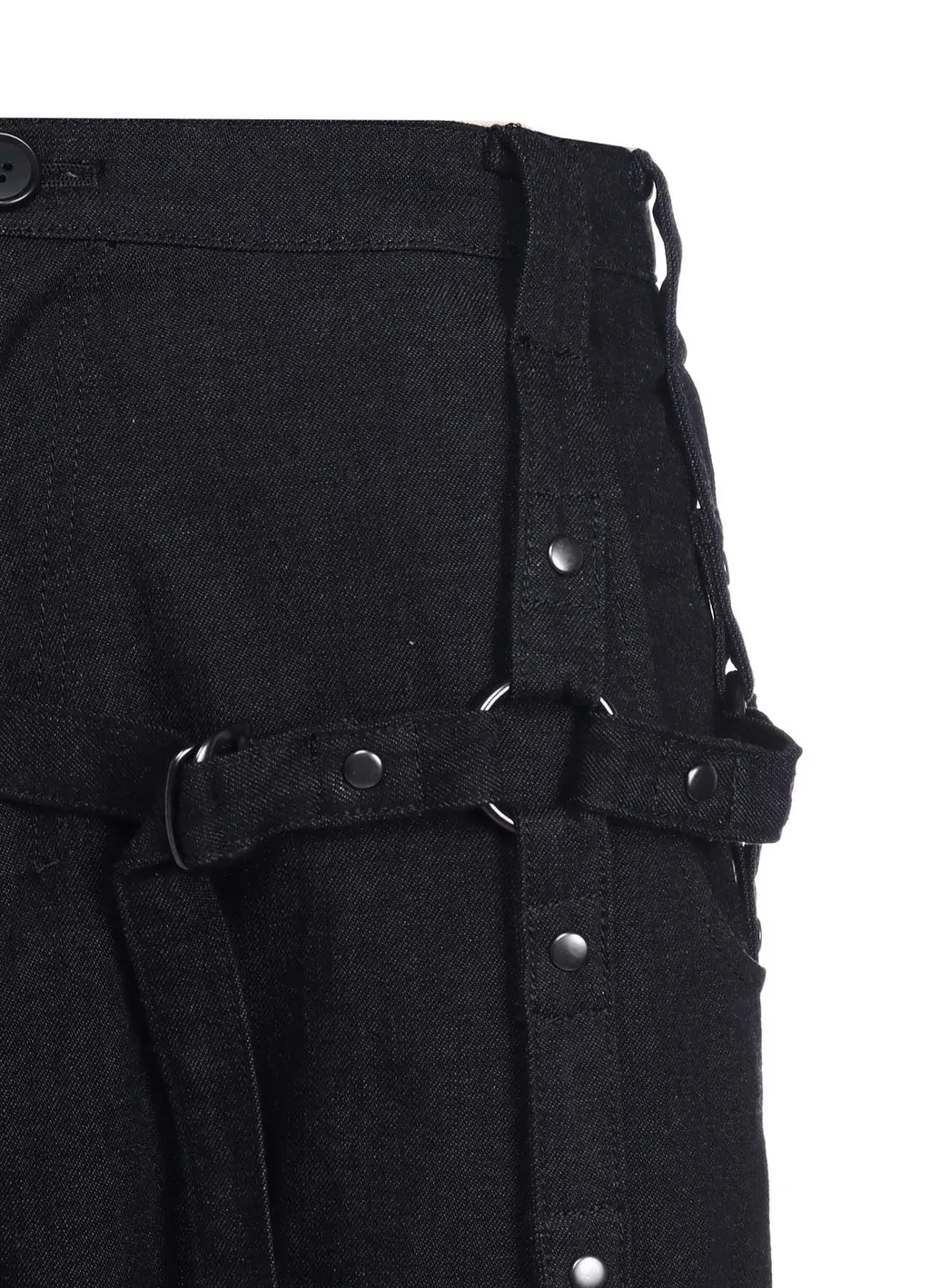 Gray Denim Harness Pants