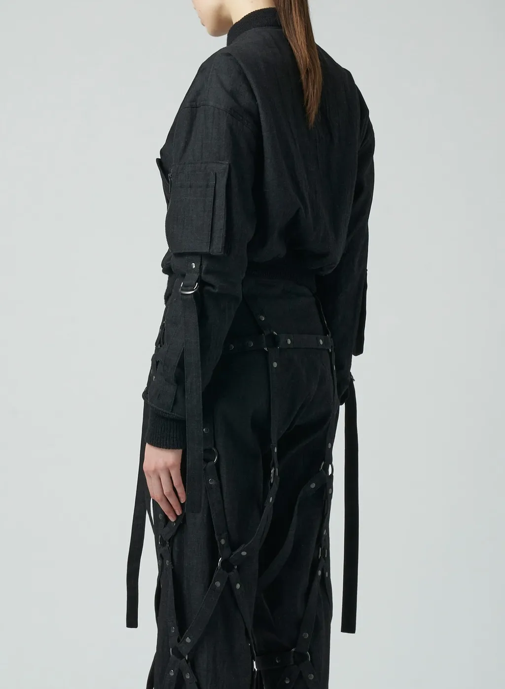 Gray Denim Cropped Blouson