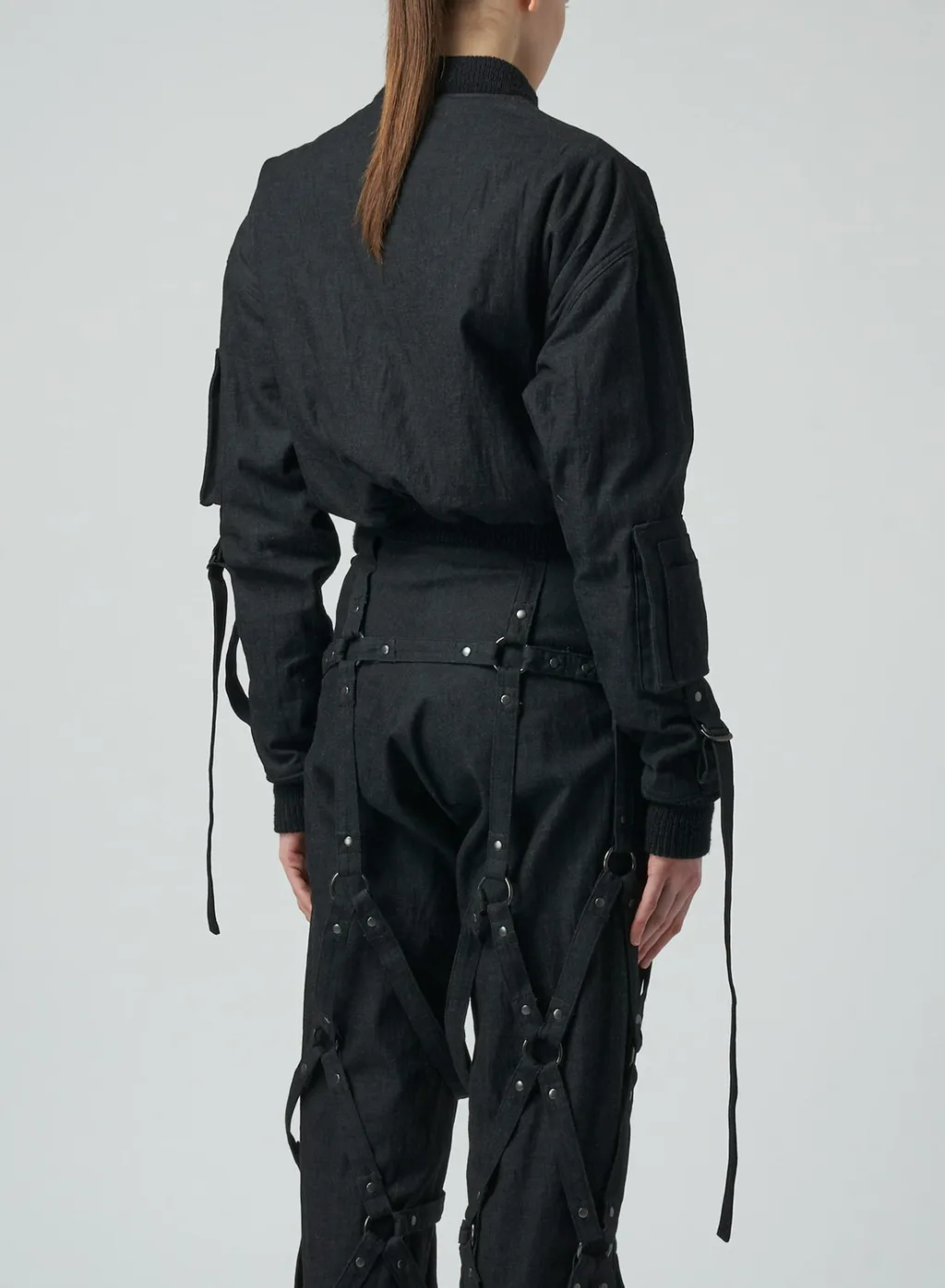 Gray Denim Cropped Blouson