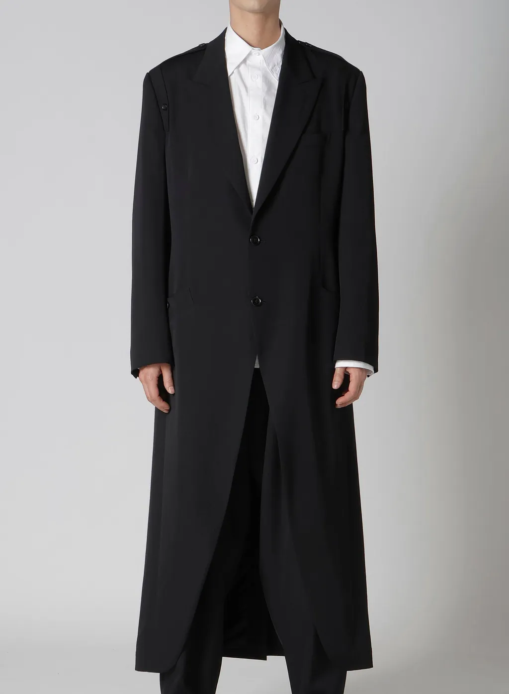 Wool Gabardine Shoulder Button Jacket