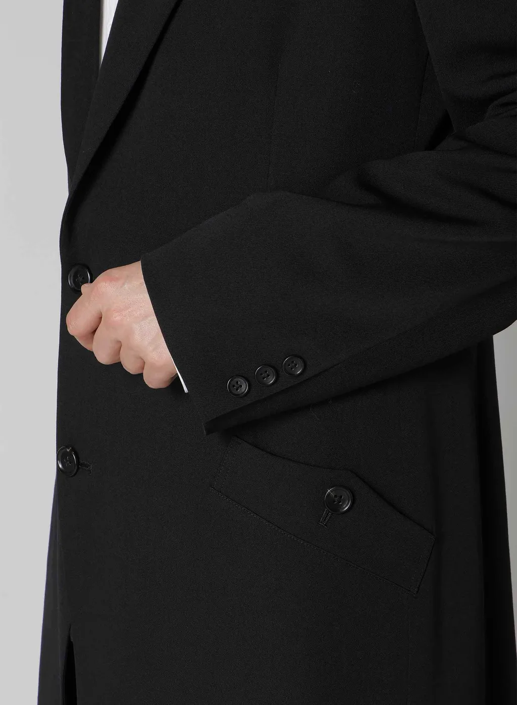 Wool Gabardine Shoulder Button Jacket
