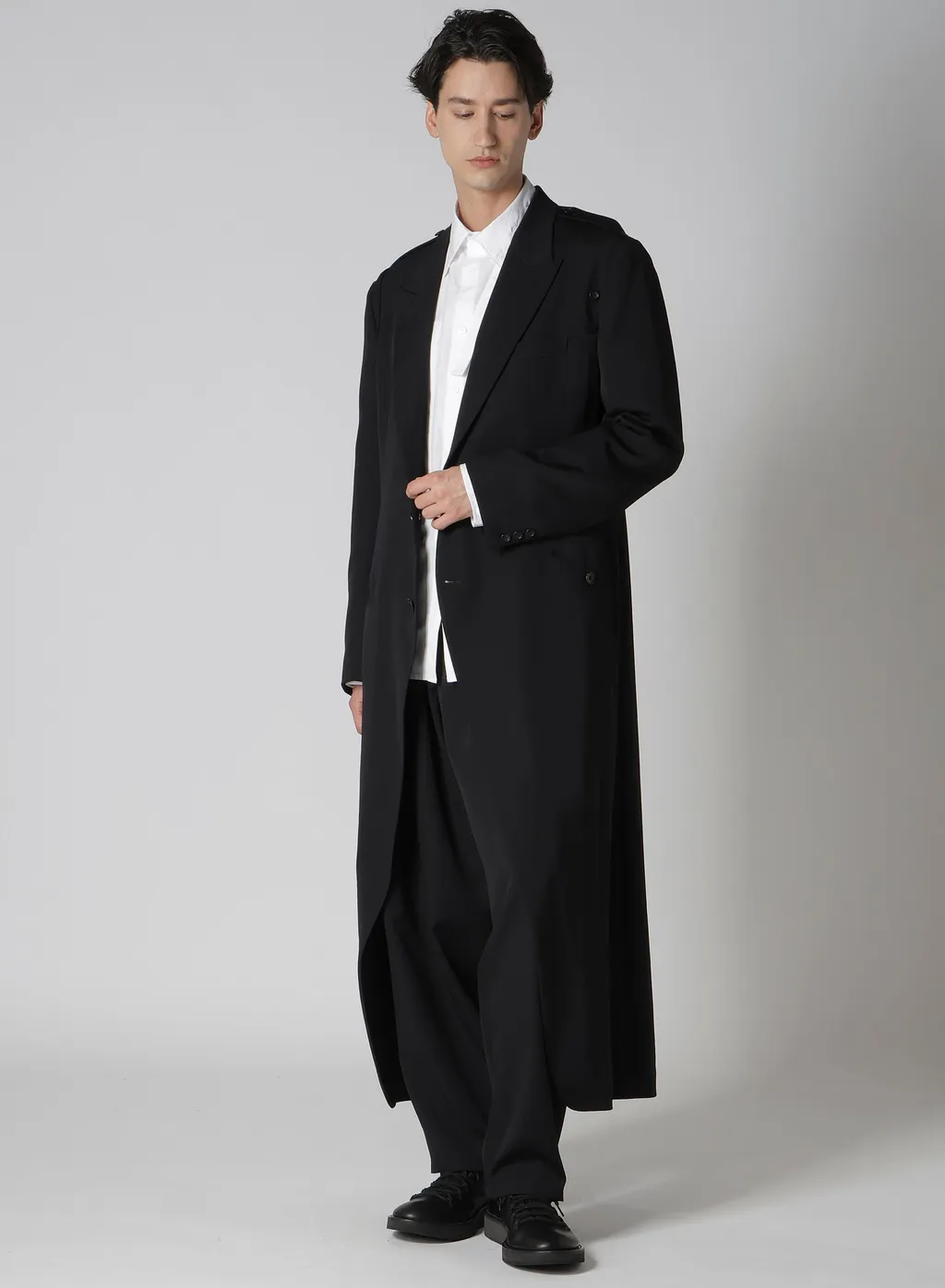 Wool Gabardine Shoulder Button Jacket