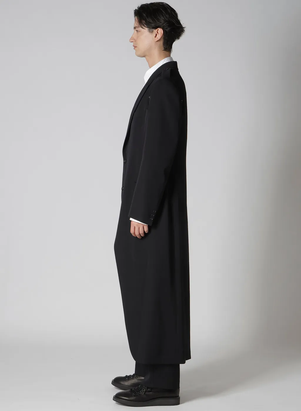 Wool Gabardine Shoulder Button Jacket