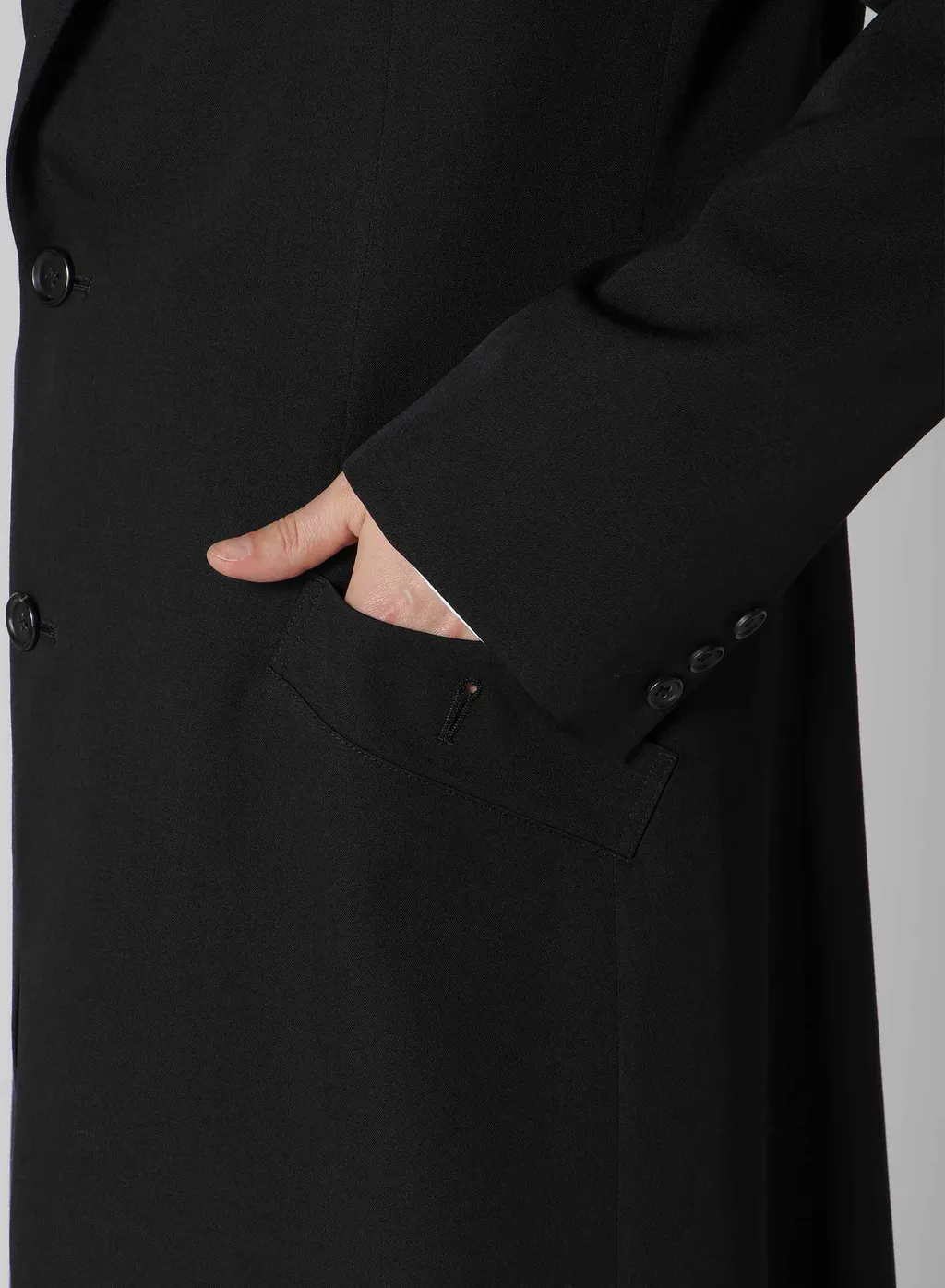 Wool Gabardine Shoulder Button Jacket
