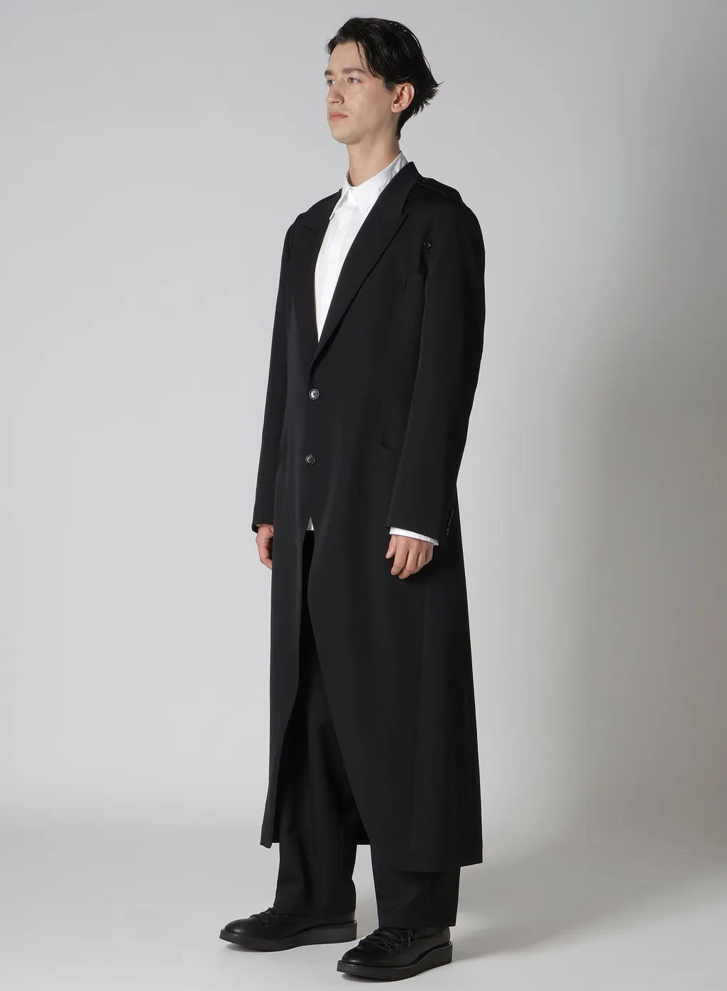 Wool Gabardine Shoulder Button Jacket