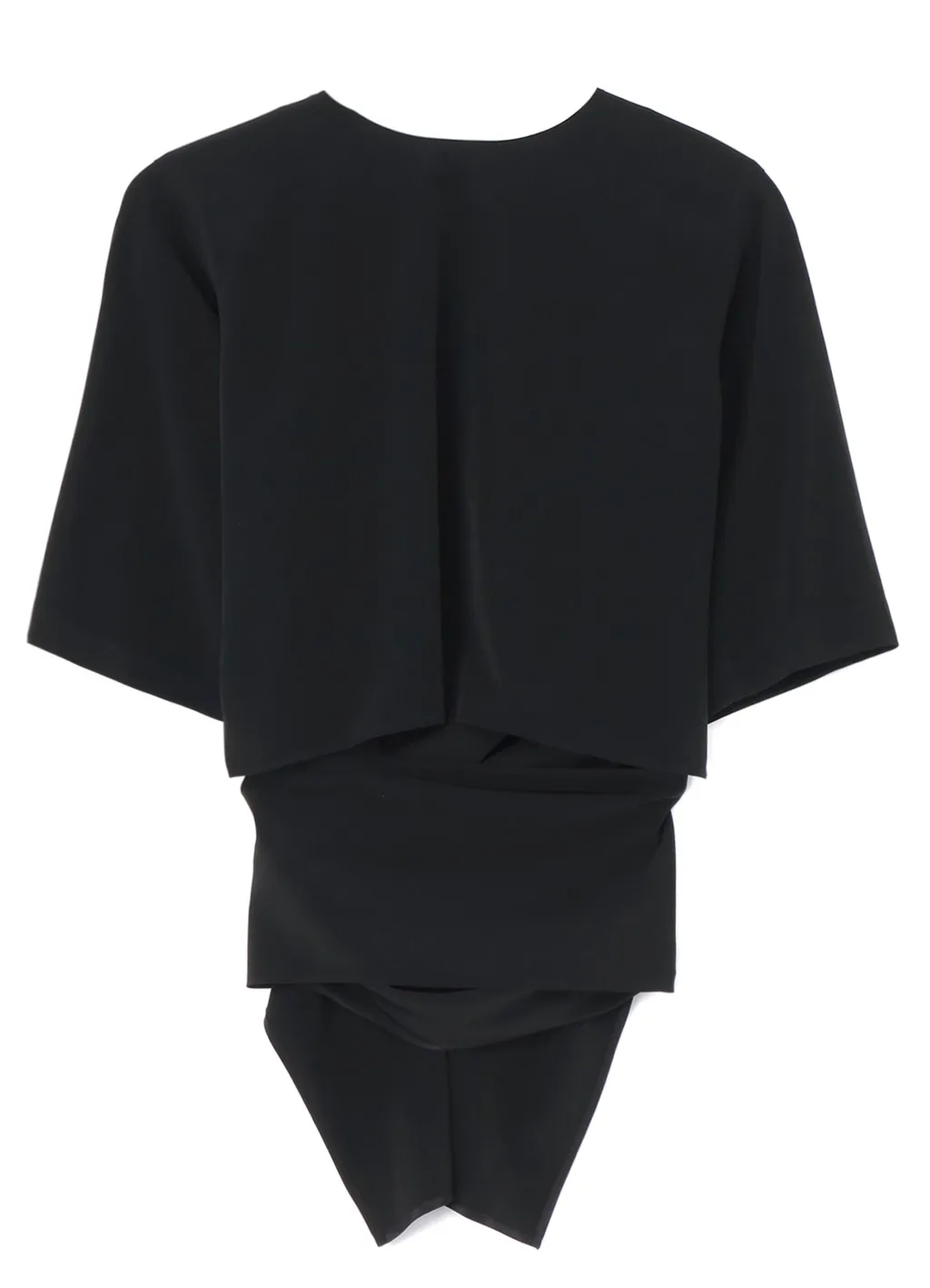 Triacetate/Polyester Waist Wrap Blouse