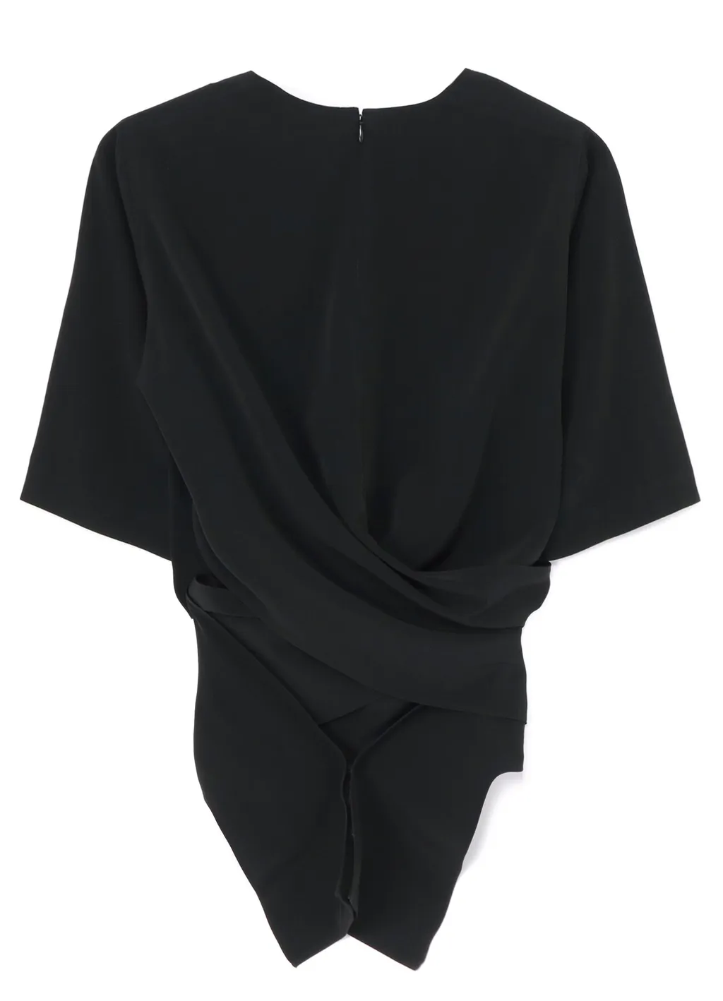 Triacetate/Polyester Waist Wrap Blouse