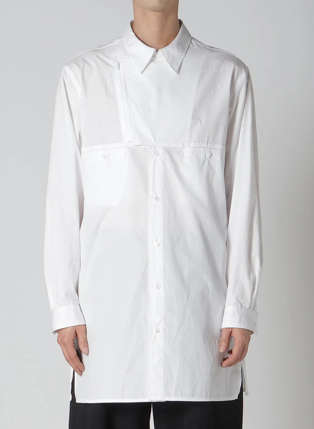 Broad Chain Stitch Blouse With Zipper
