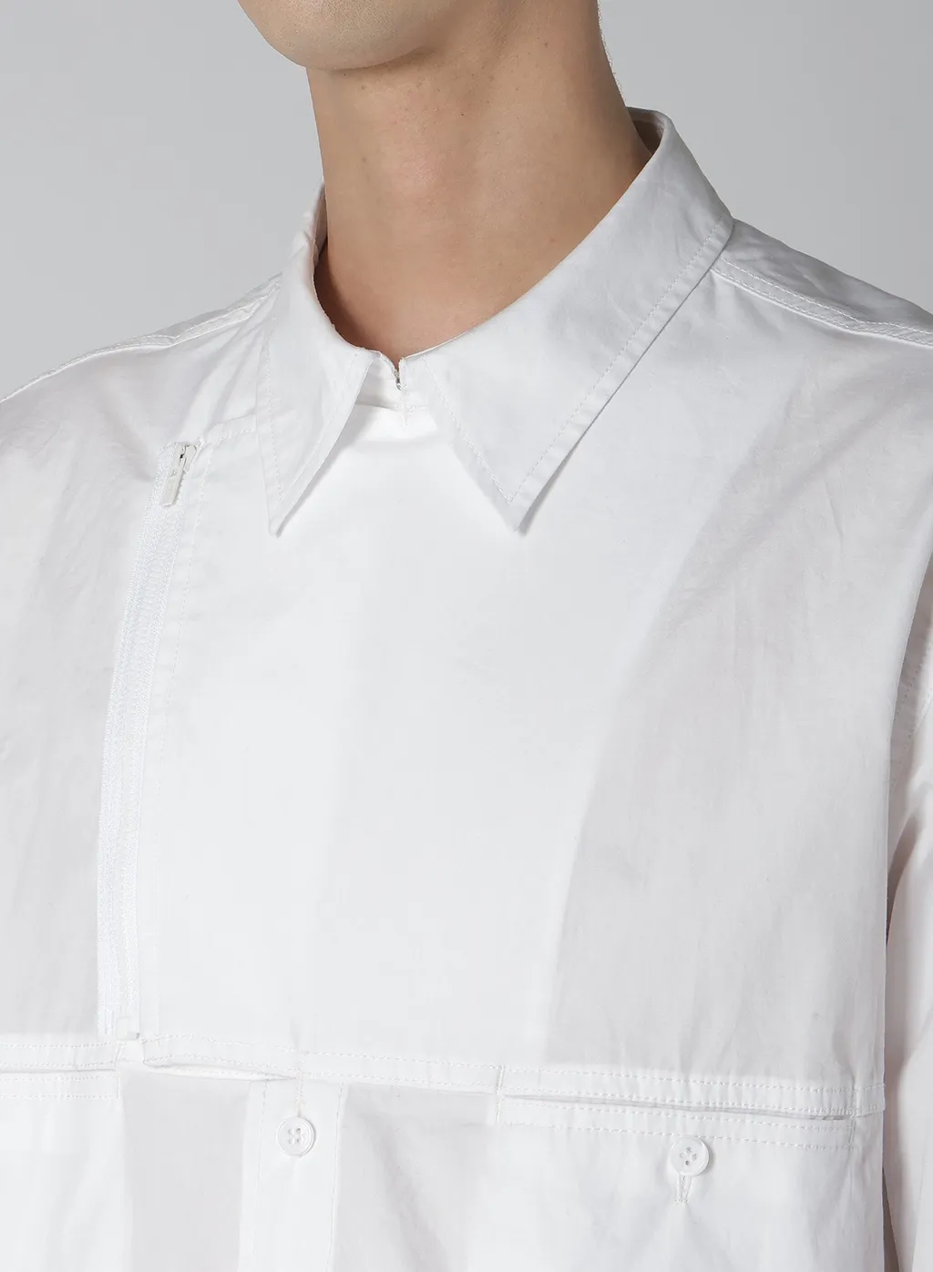 Broad Chain Stitch Blouse With Zipper