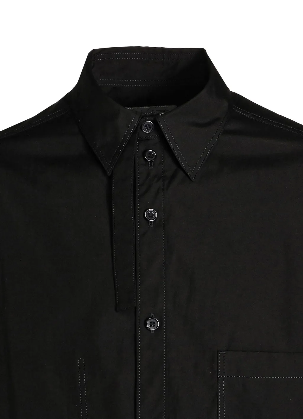 Chain Stitching Hem Facing Blouse