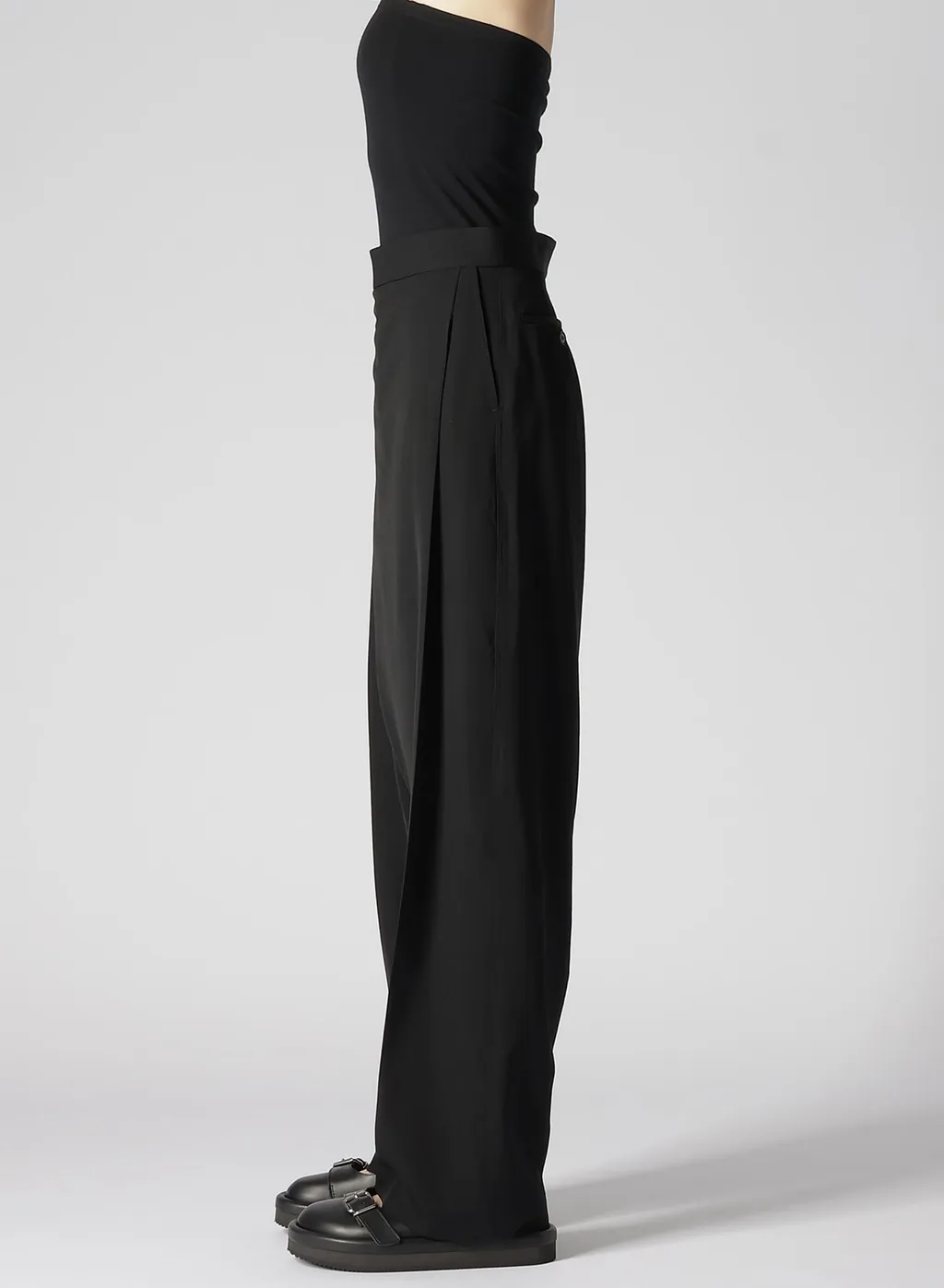Washer Wool Gabardine Tucked Pants