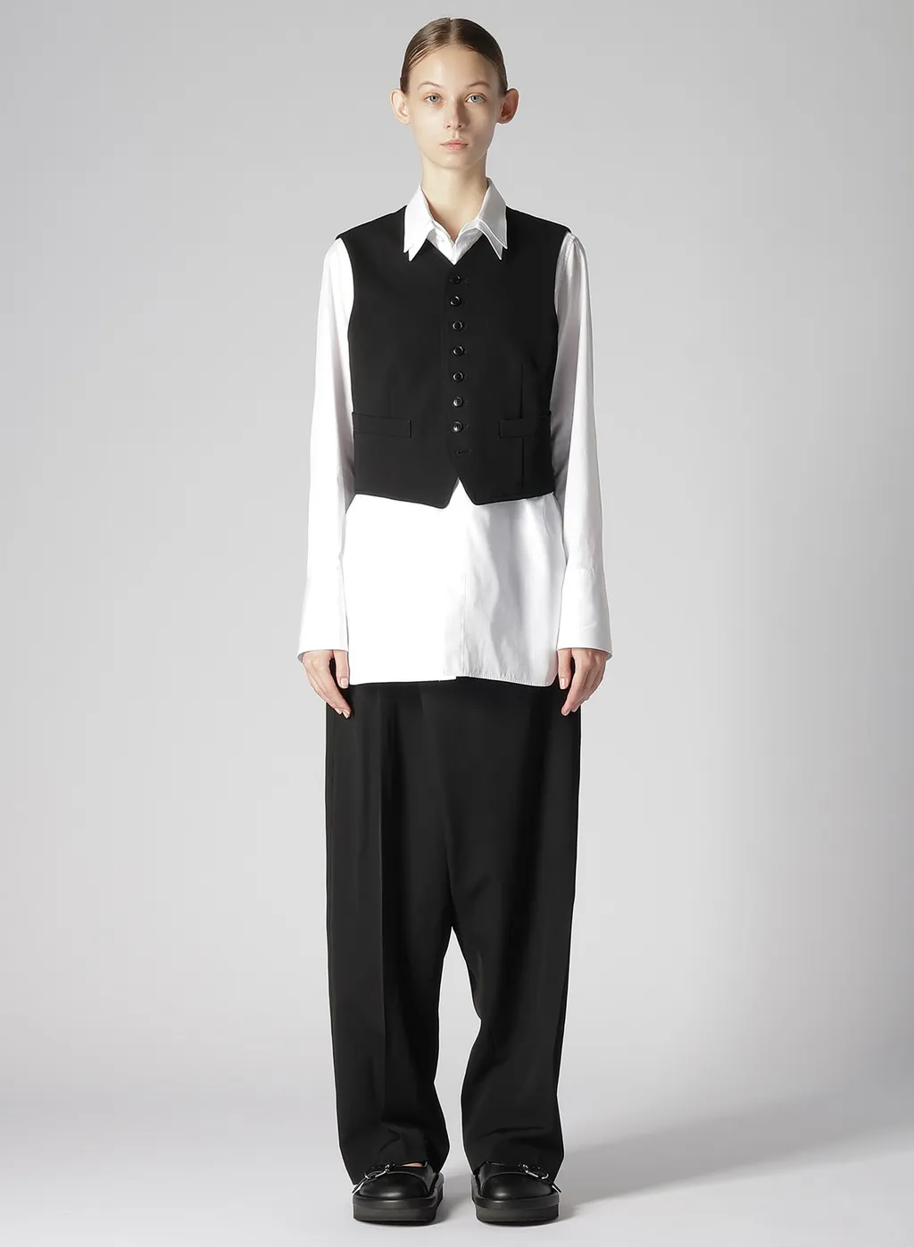 Washer Wool Gabardine Tucked Pants