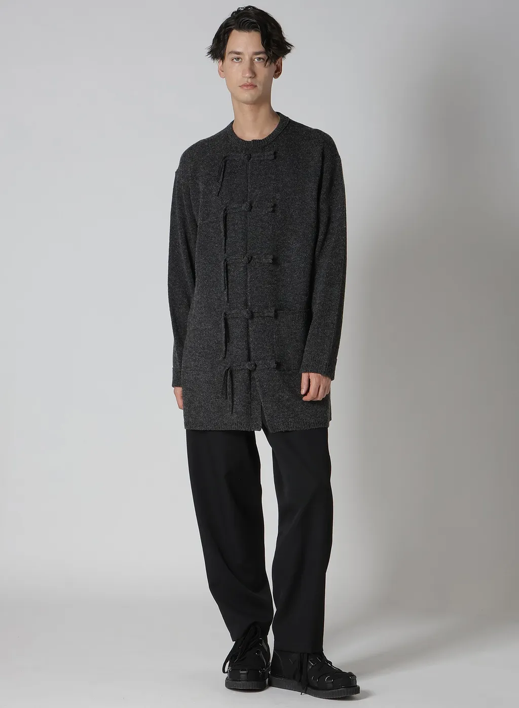 China Button Long Cardigan