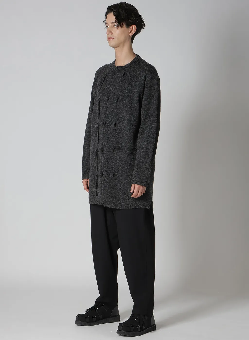 China Button Long Cardigan