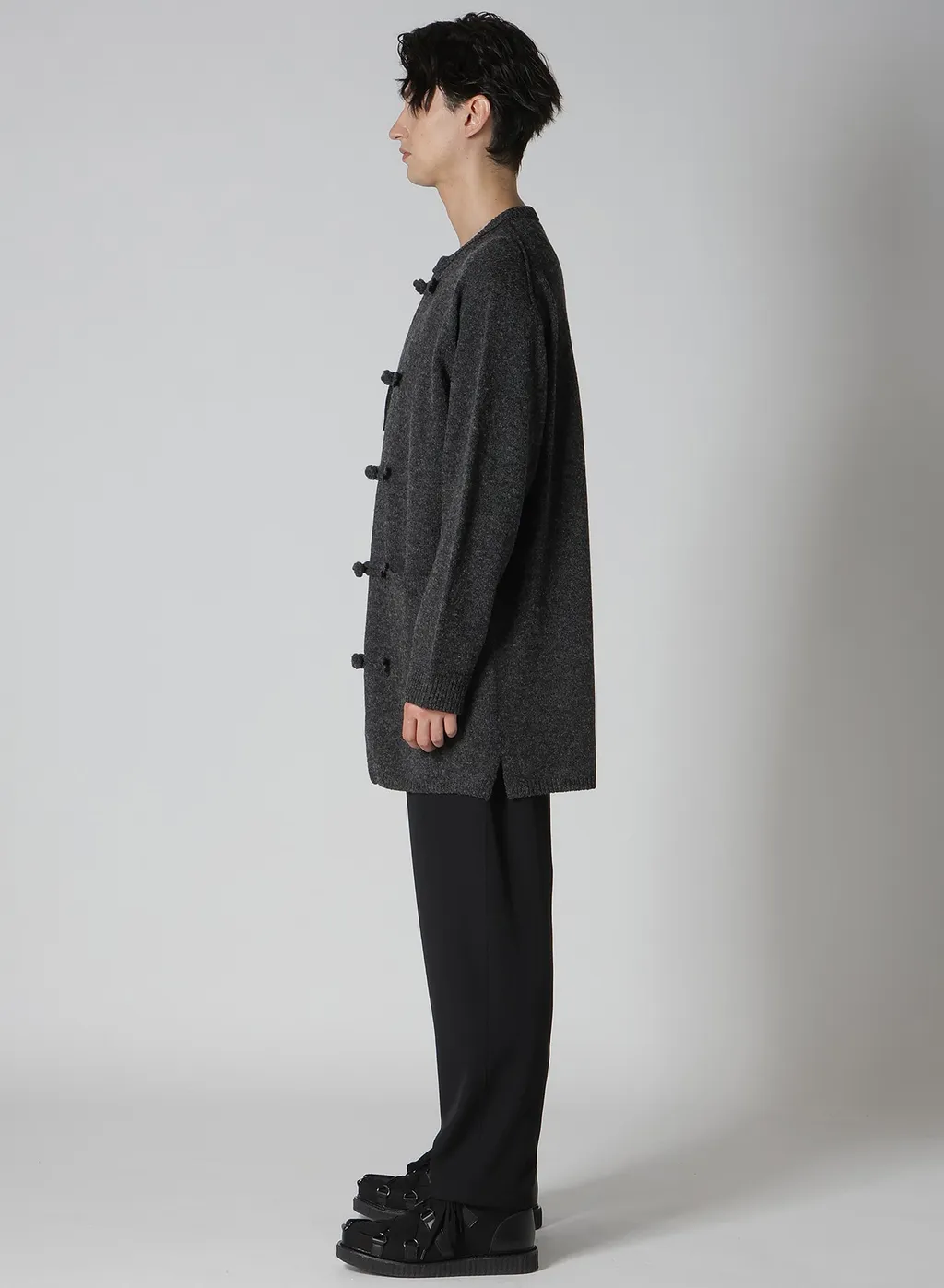 China Button Long Cardigan