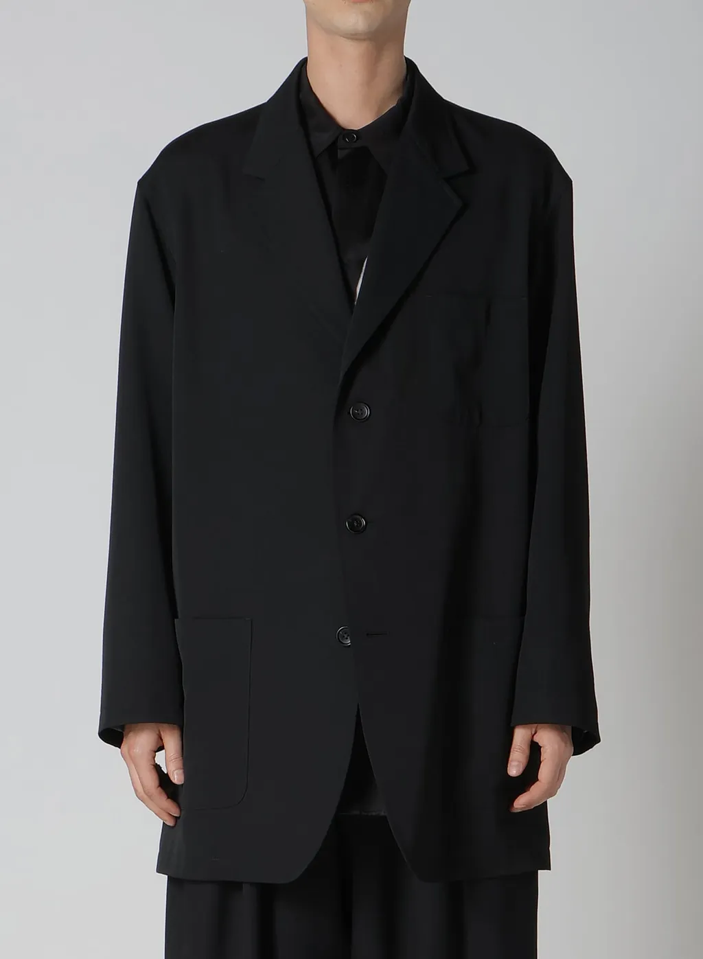 Wool Gabardine Blouson Tailored Jacket