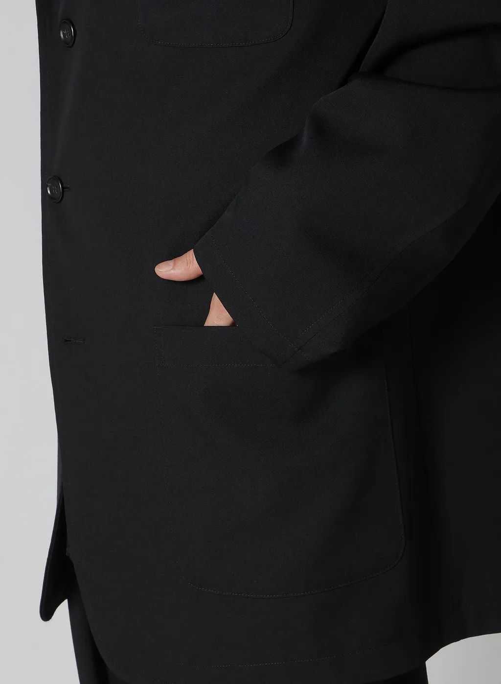 Wool Gabardine Blouson Tailored Jacket
