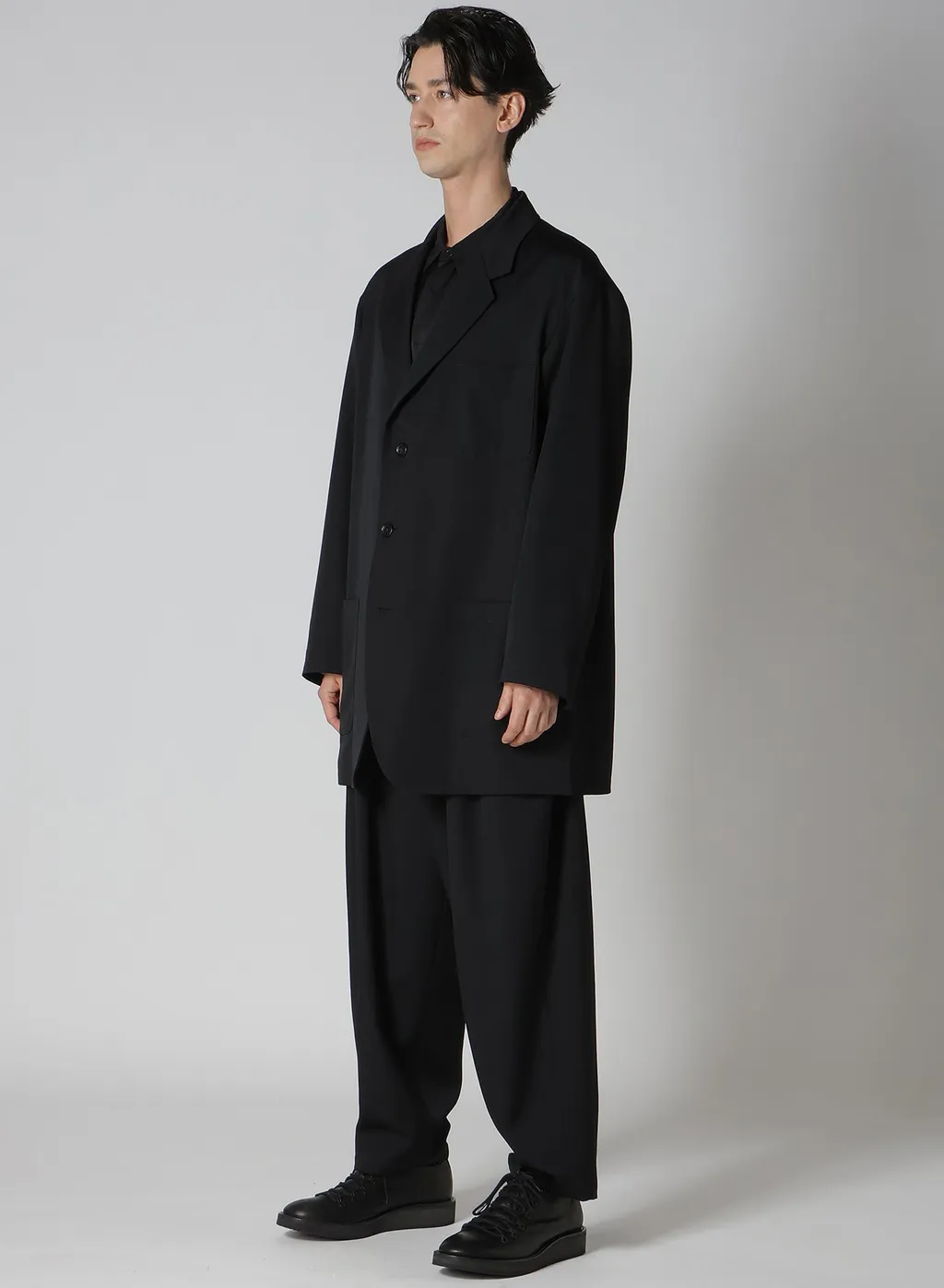 Wool Gabardine Blouson Tailored Jacket