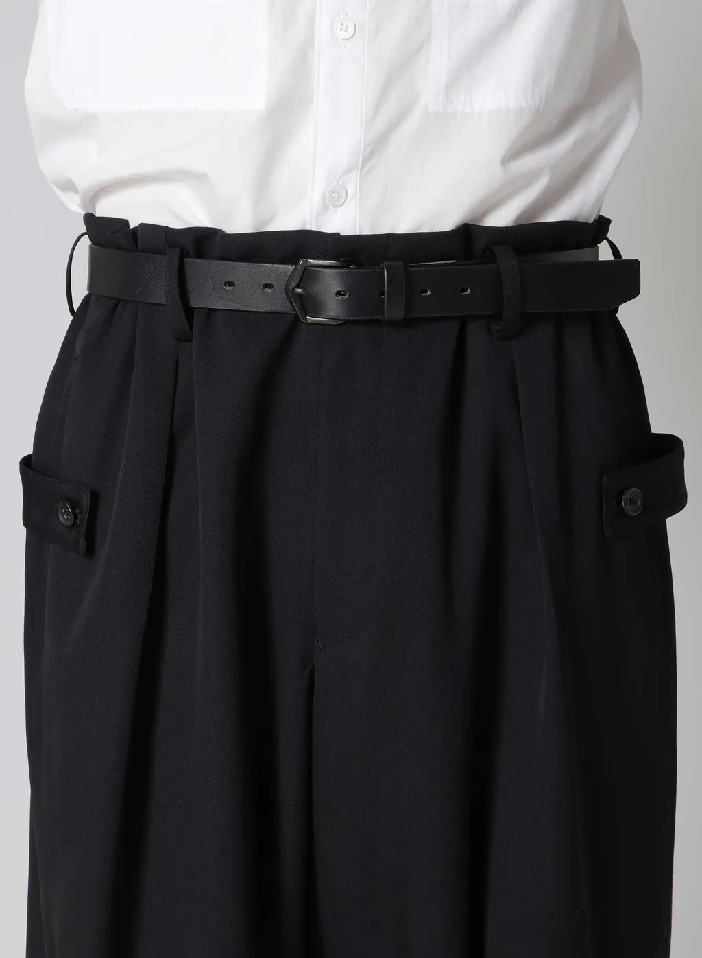 Wool Gabardine Tuck Tab Pants