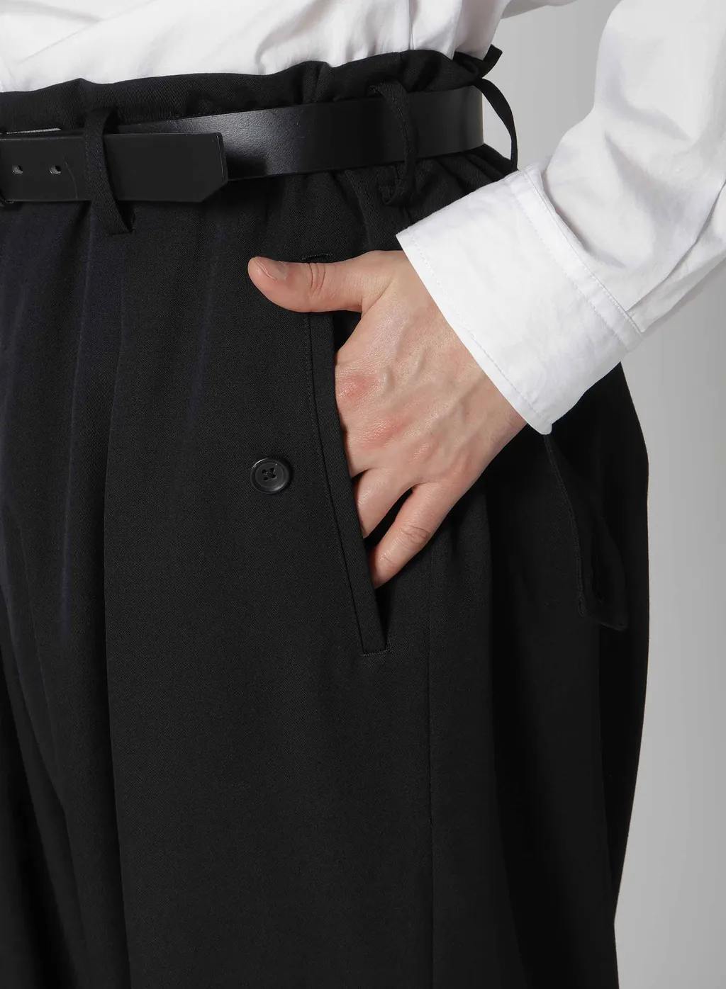 Wool Gabardine Tuck Tab Pants