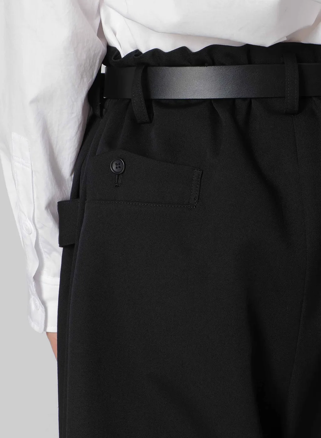 Wool Gabardine Tuck Tab Pants