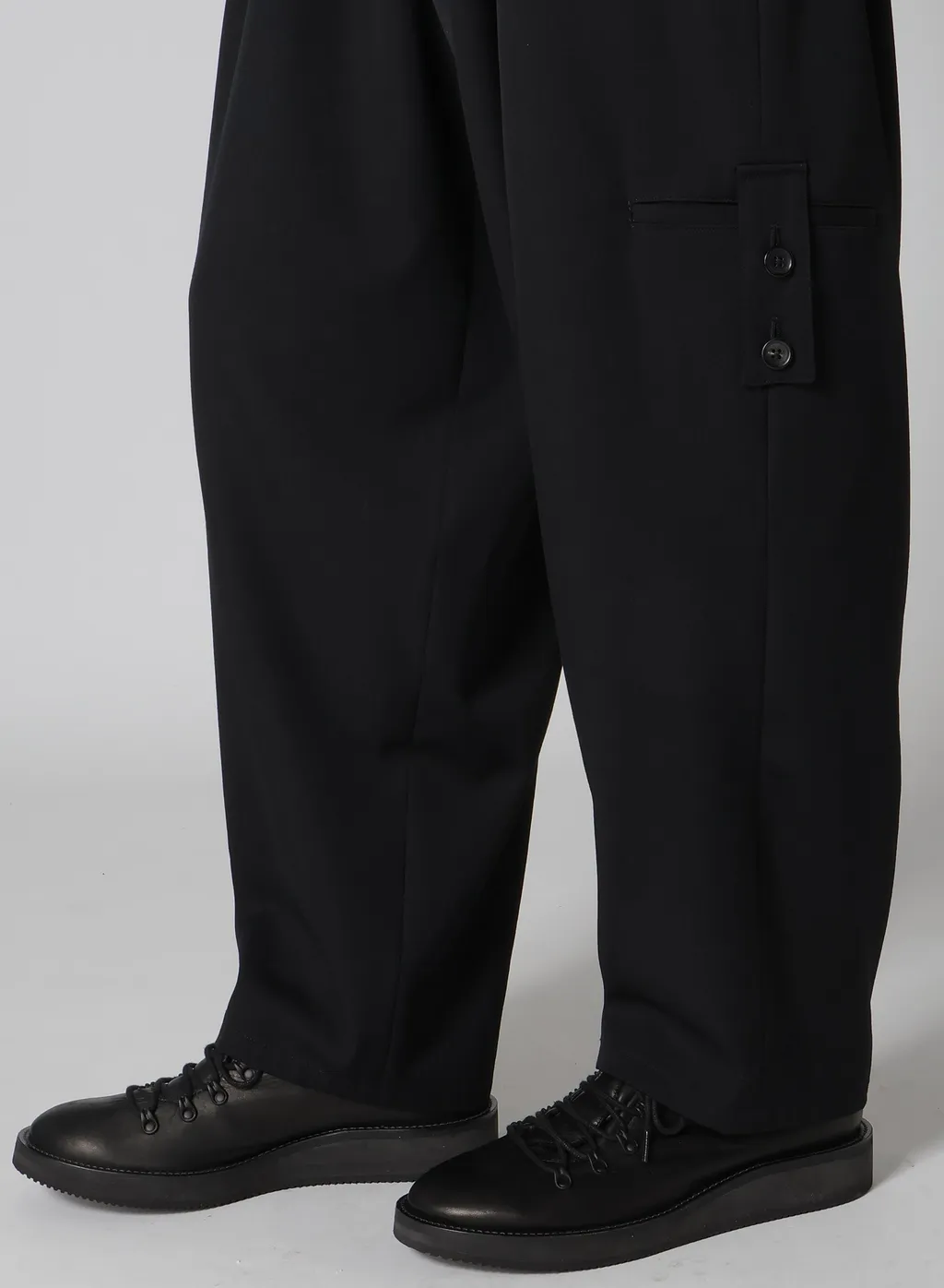 Wool Gabardine Tuck Tab Pants