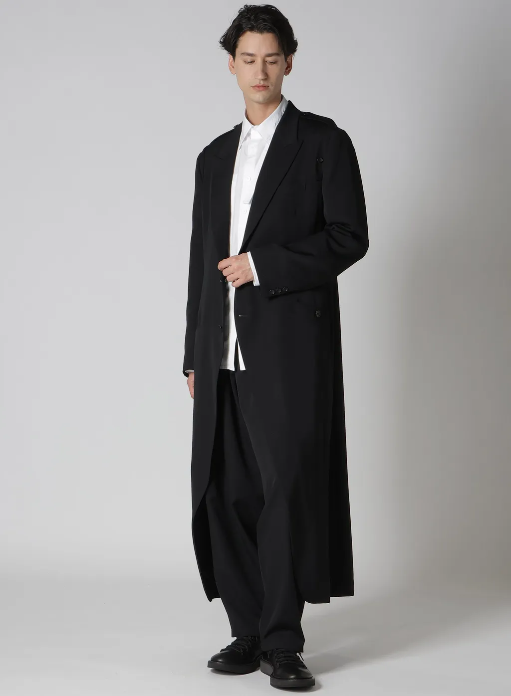 Wool Gabardine Tuck Tab Pants