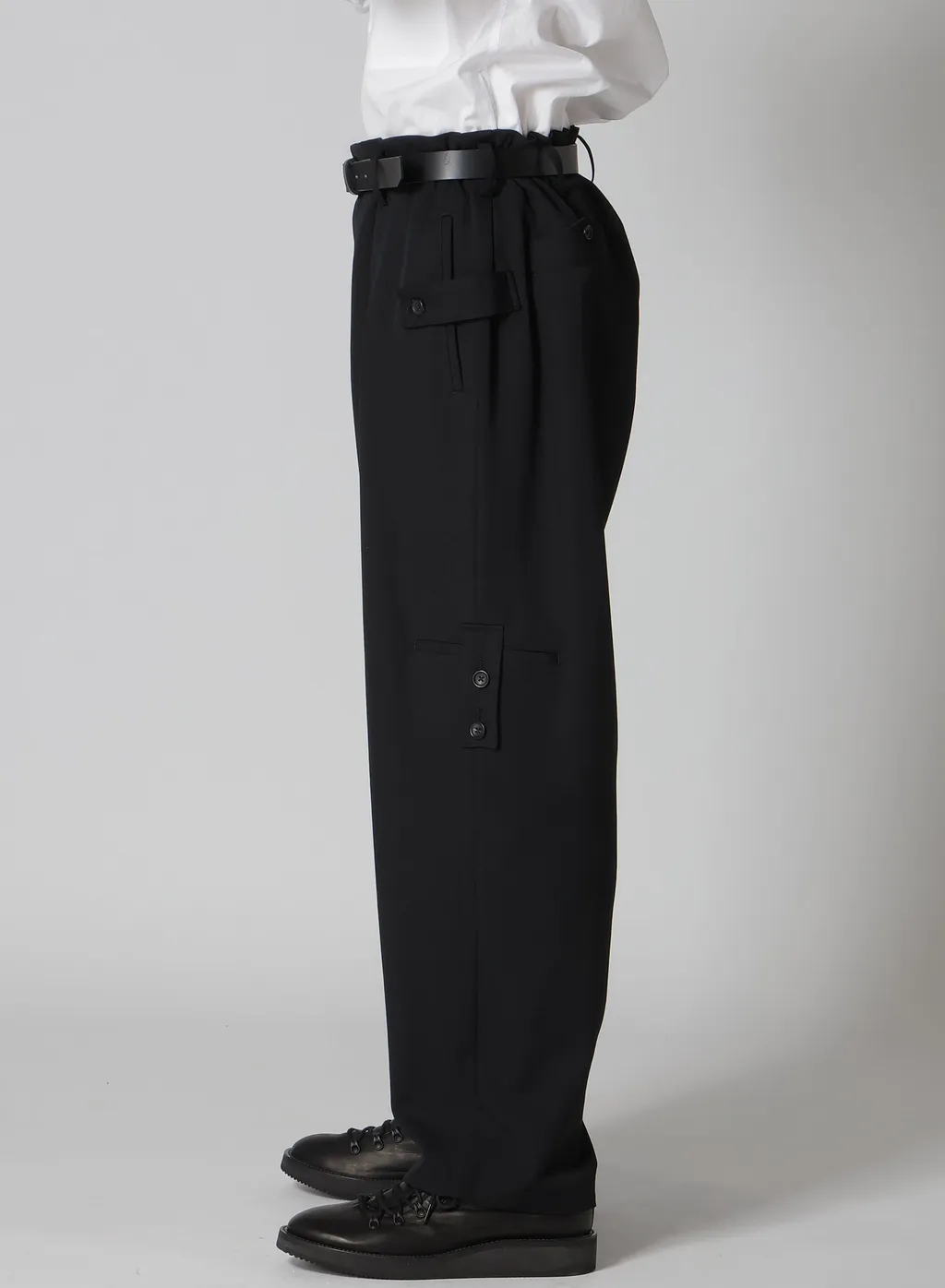Wool Gabardine Tuck Tab Pants