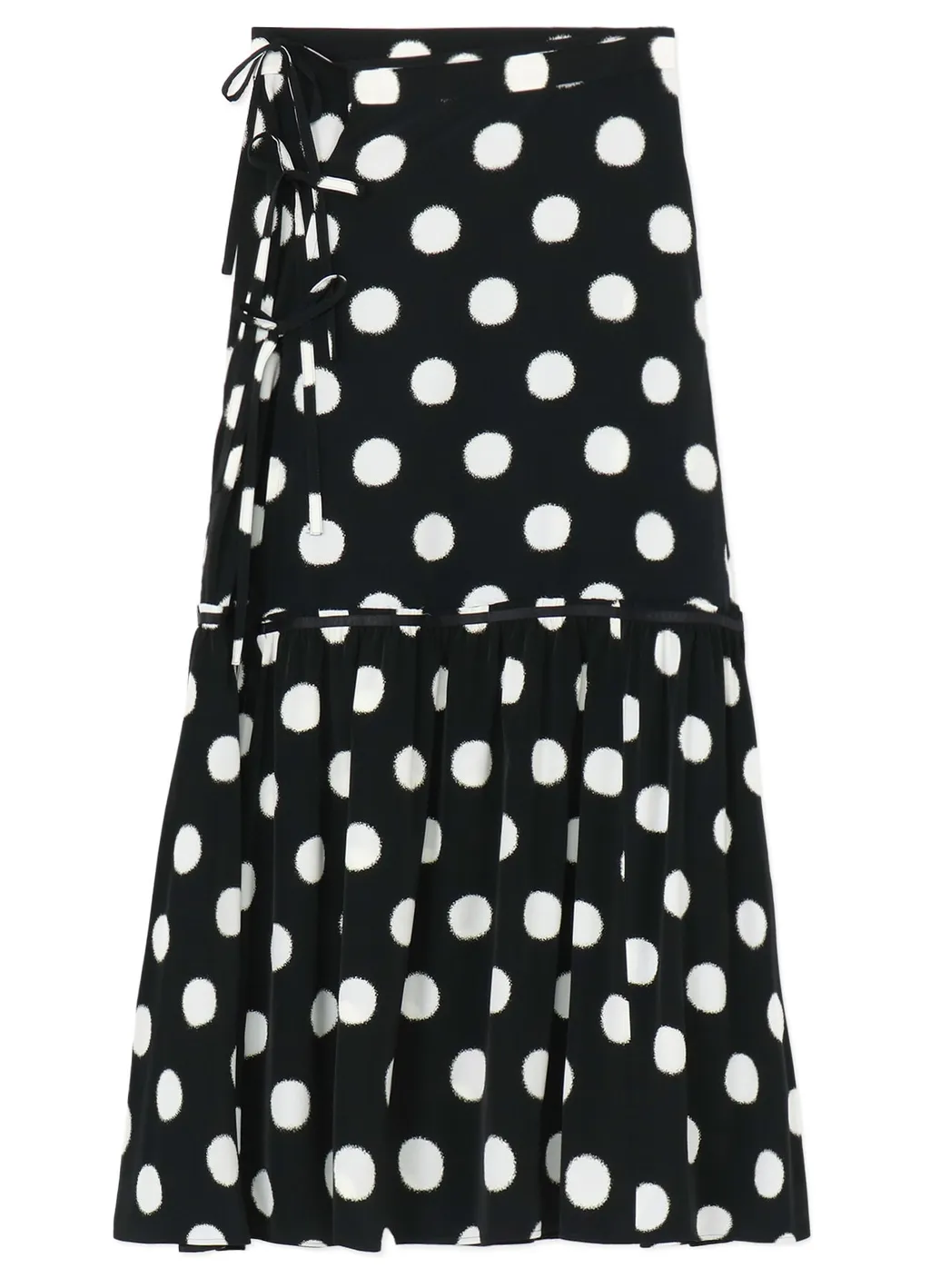 Small Polka Dot Crape De Chine Teared Skirt