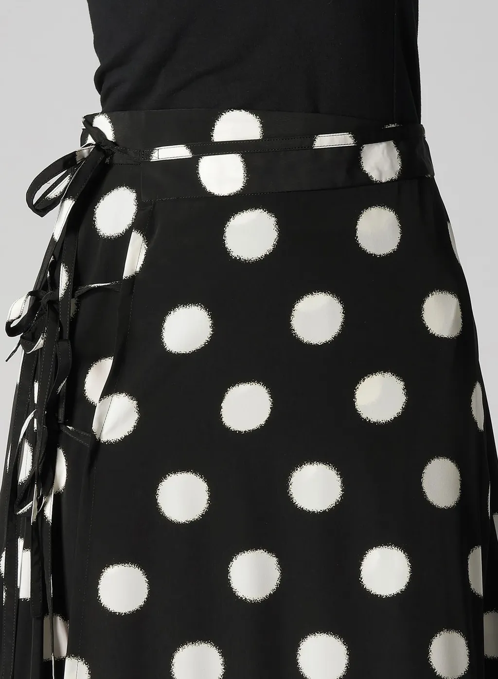 Small Polka Dot Crape De Chine Teared Skirt